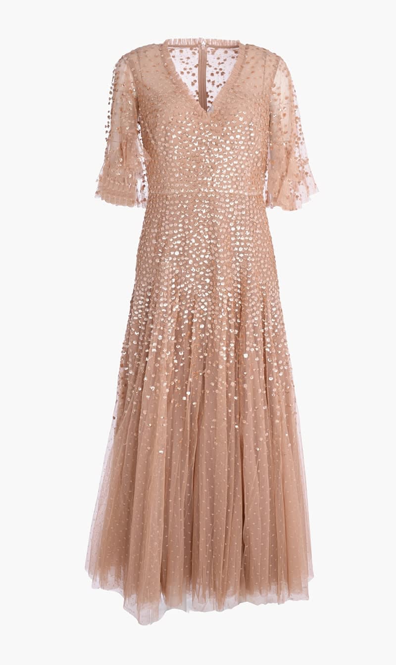 Needle & Thread Pink Dappled Sequin Cape Ankle Gown for Women
Needle & Thread Pink Dappled Sequin Cape Ankle Gown for Women