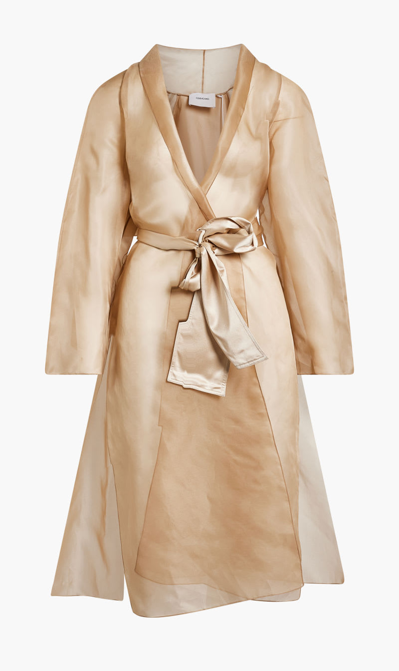Salvatore Ferragamo Beige Silk Satin Organza Dust Coat for Women | The Deal Outlet
Salvatore Ferragamo Beige Silk Satin Organza Dust Coat for Women | The Deal Outlet