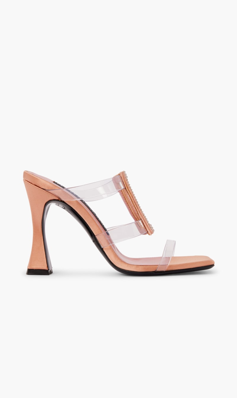 Les Petits Joueurs White Pvc Mule With Crystal for Women | The Deal Outlet