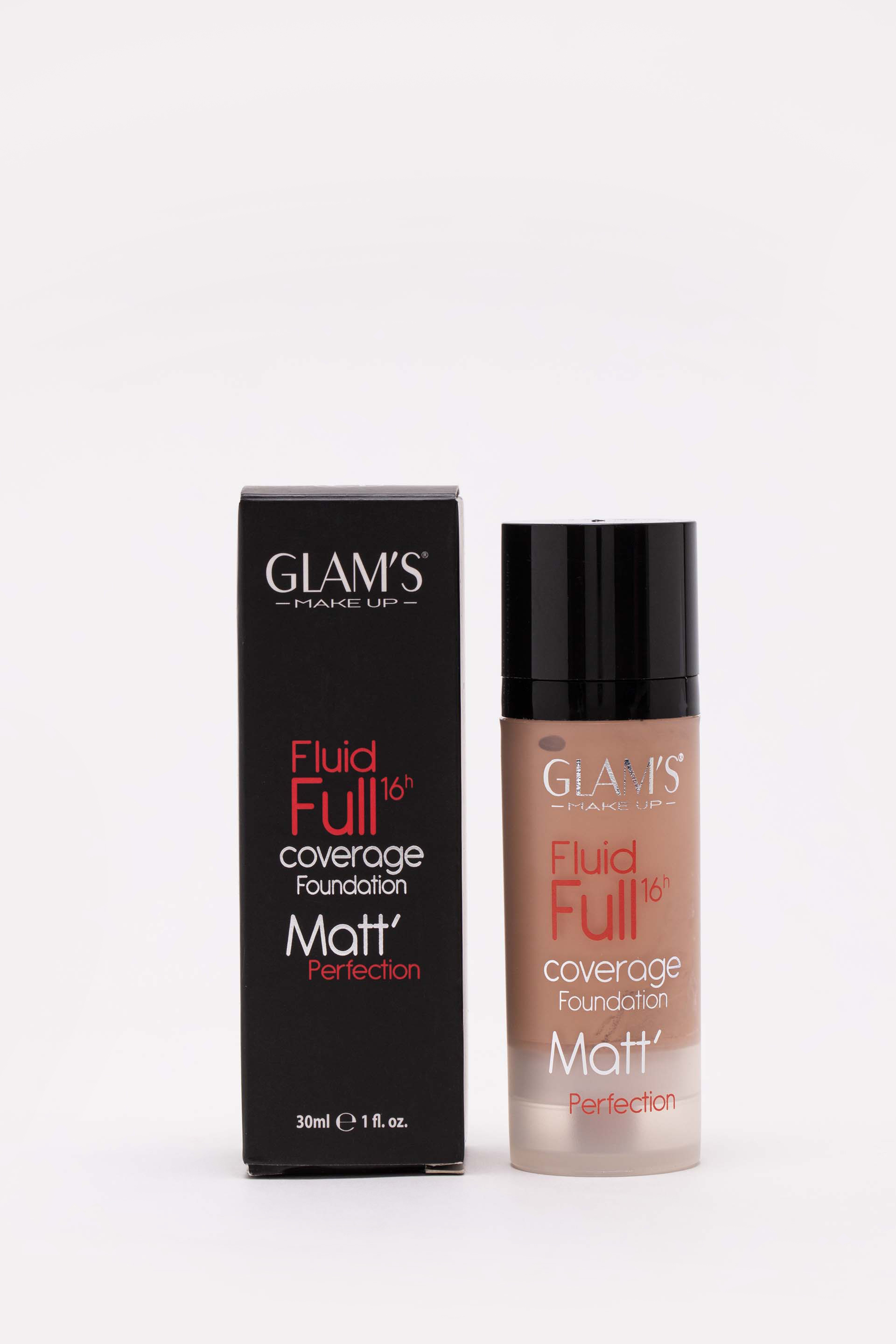 Glam's Fluid Full 16h Coverage Foundation, Rosy Beige 223