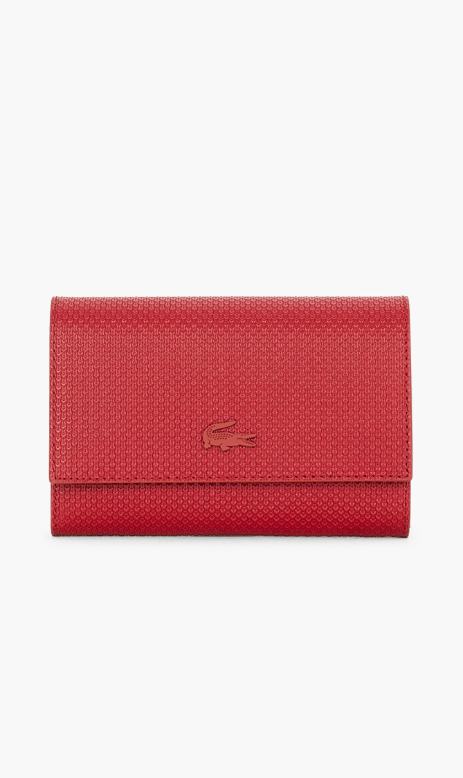 LACOSTE Chantaco Leather Snap Flap Wallet