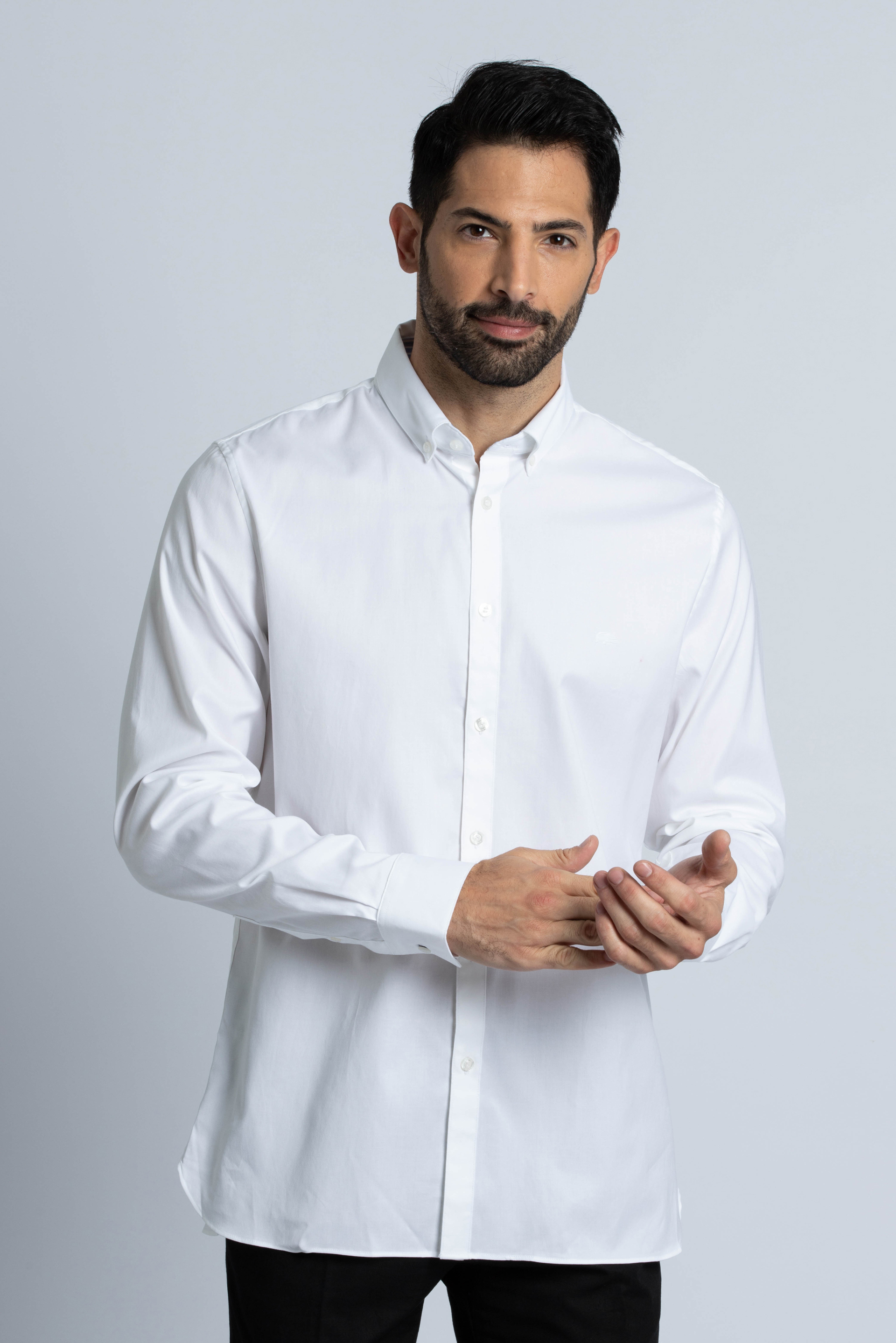 Slim Fit Stretch Cotton Pinpoint Shirt