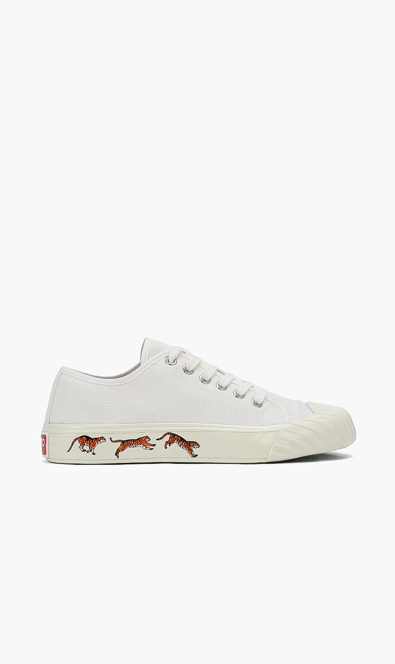 Tiger Sole Low Rise Sneakers, White