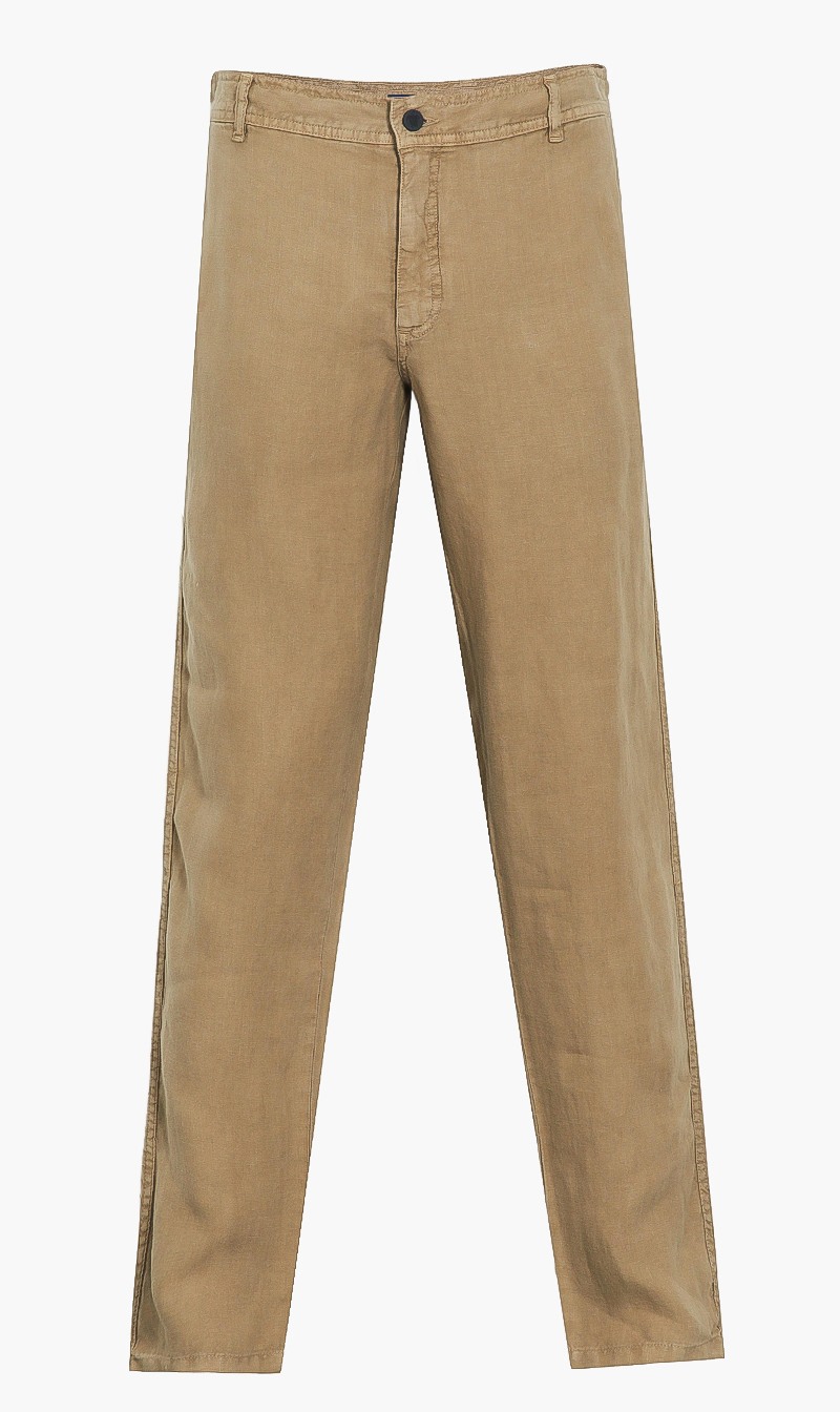 Linen Solid Pants, Brown