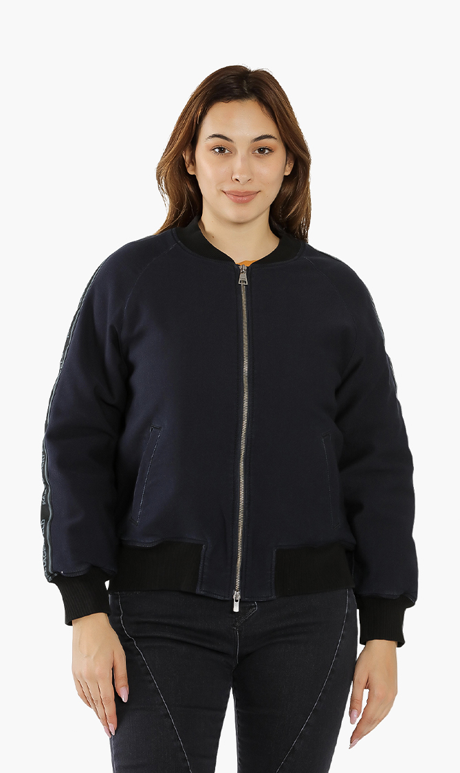 Karl Lagerfeld Logo Tape Bomber Jacket