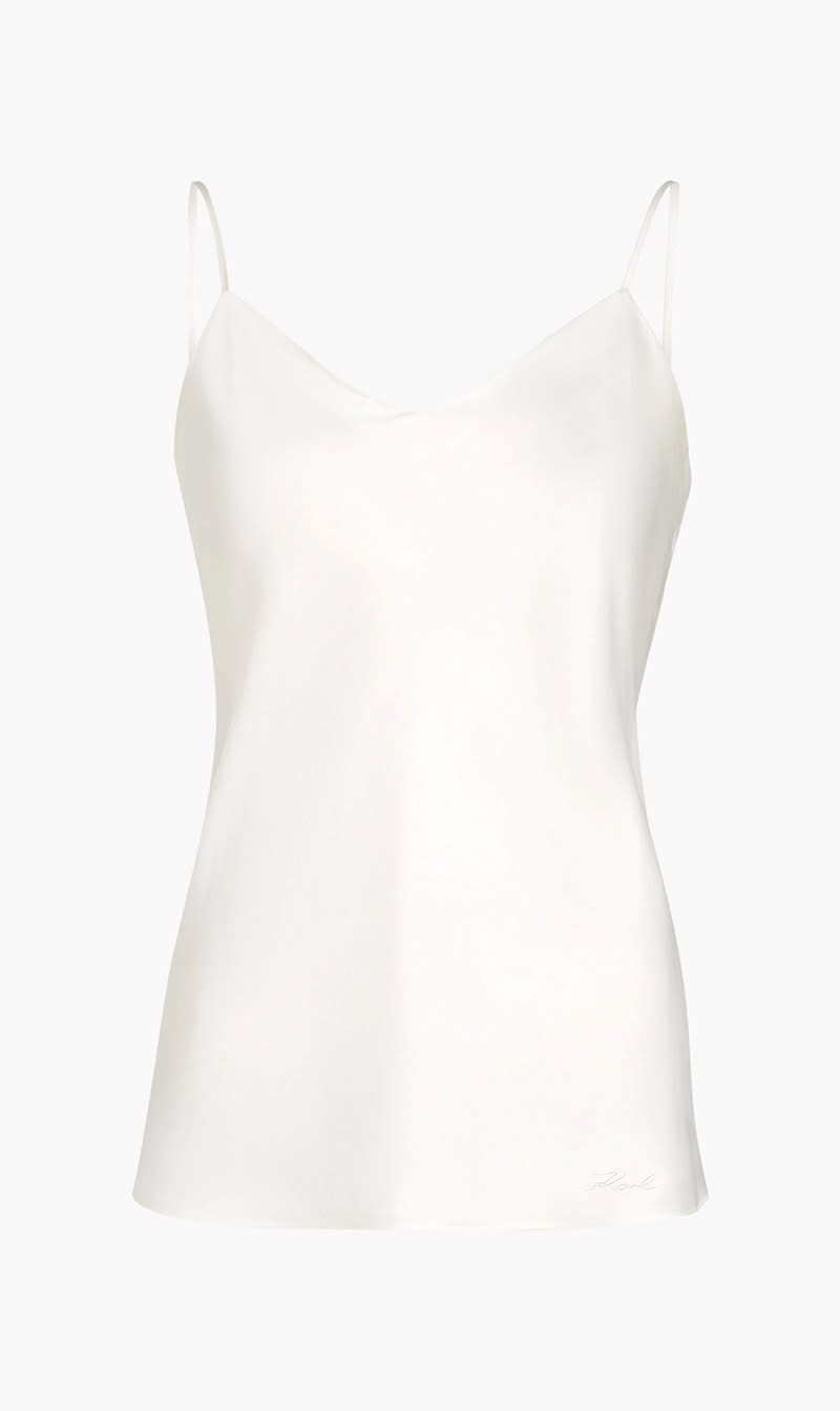 Karl Lagerfeld Beige Silky Camisole for Women | The Deal Outlet
Karl Lagerfeld Beige Silky Camisole for Women | The Deal Outlet