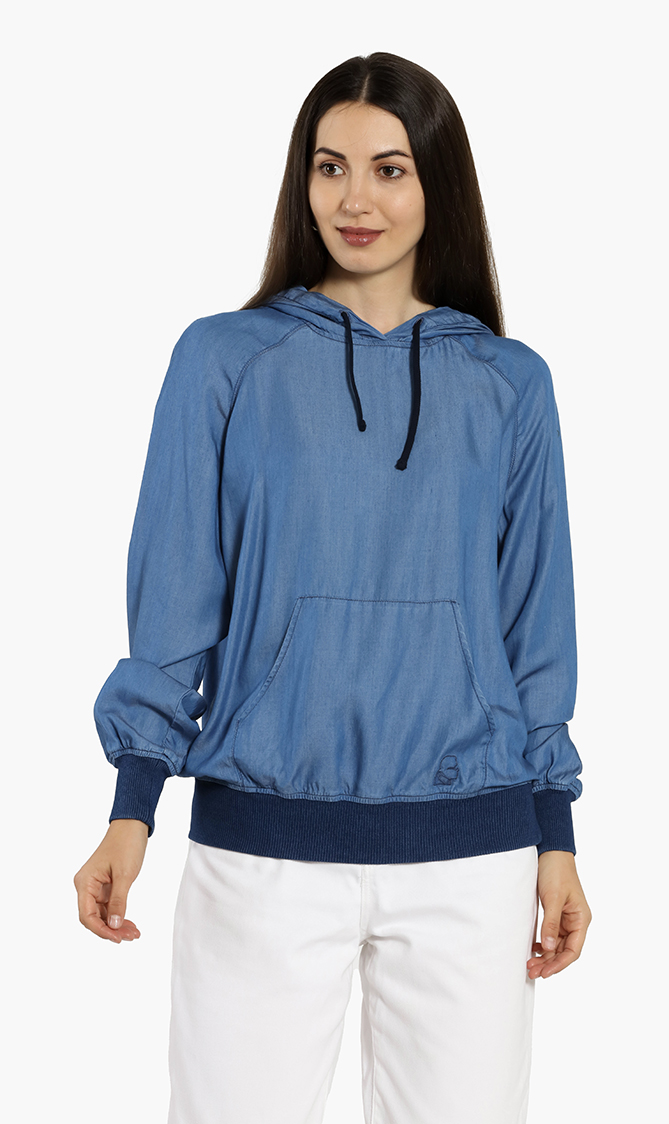 Karl Lagerfeld Plain Hooded Sweatshirt