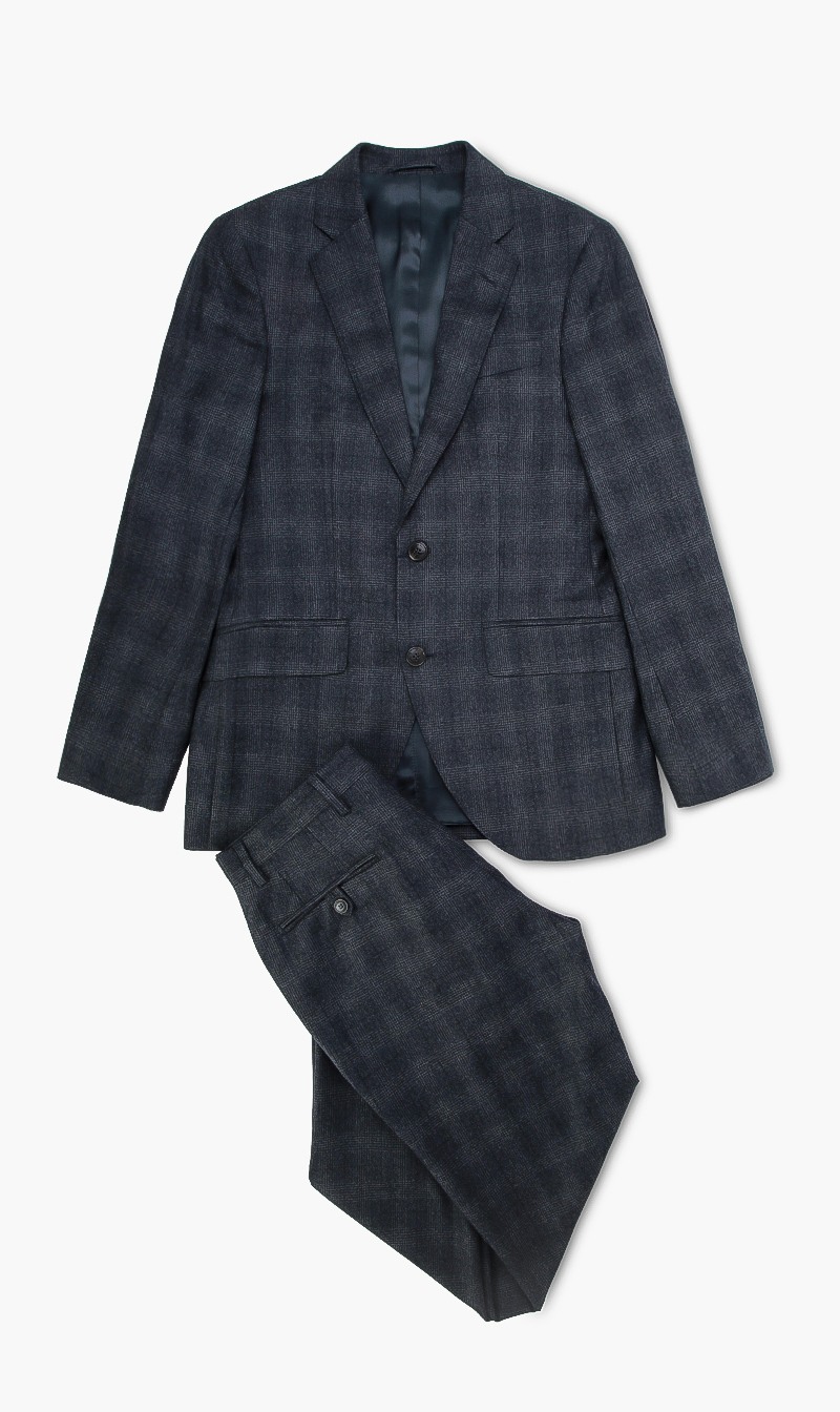 Hackett London Grey Tonal Chequered Suit Jacket for Men | The Deal Outlet