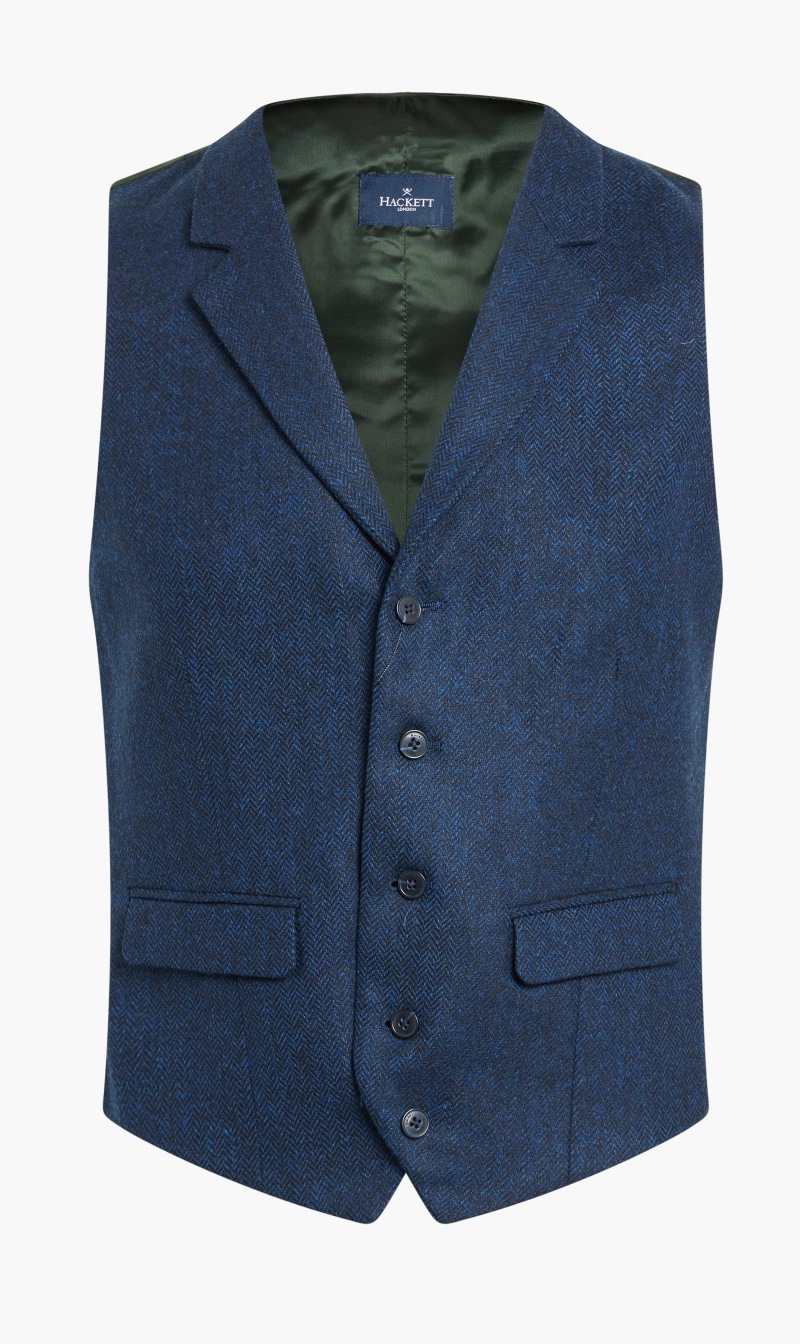 Hackett Wl Hbone Mouline Wc, Blue