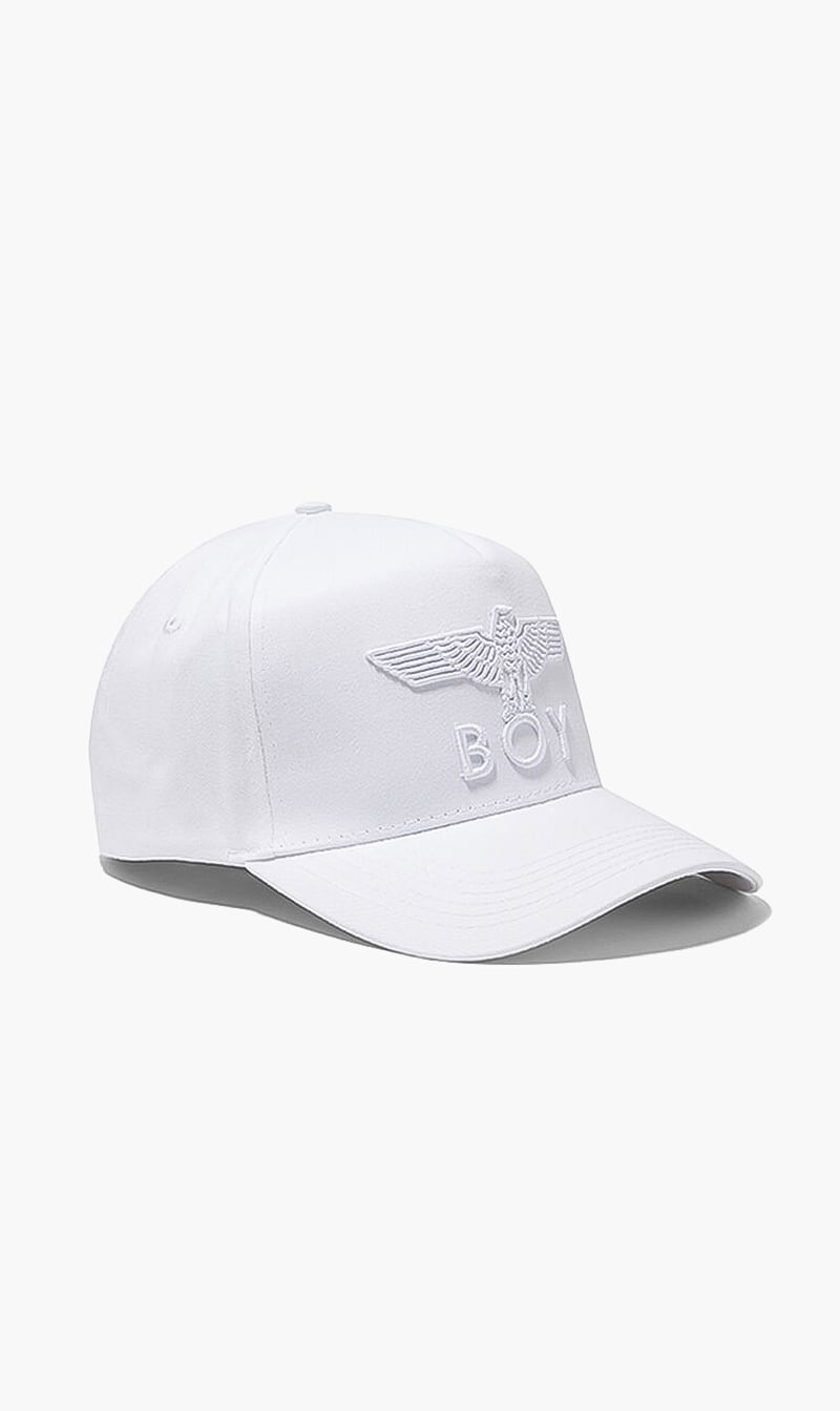 Cotton Large Branding Cap, White