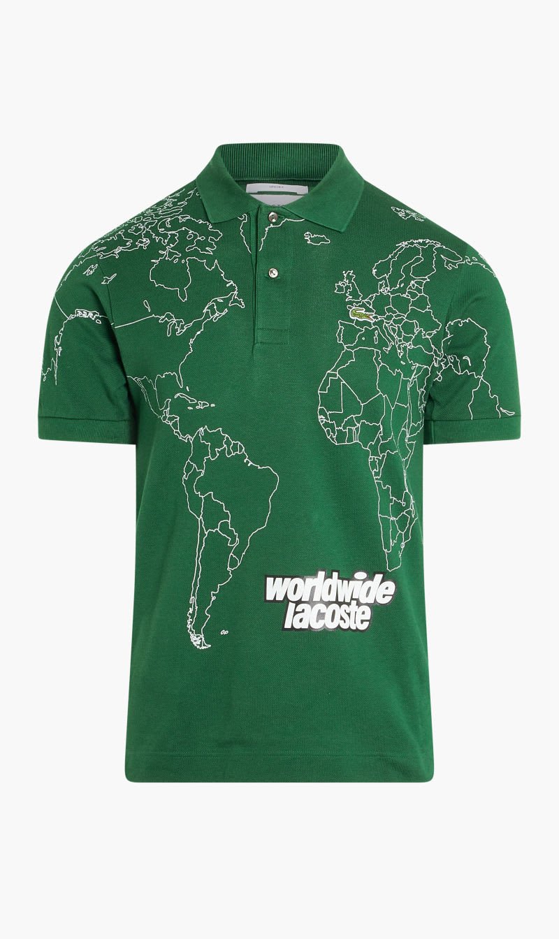 Lacoste Green Short Sleeved Ribbed Collar Shirt for Men | The Deal Outlet