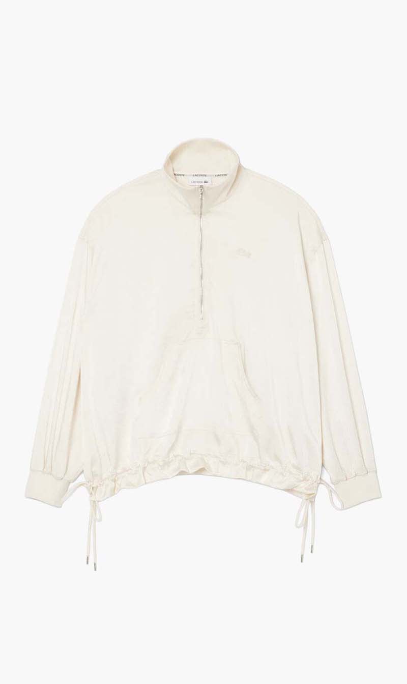 Lacoste White High Zipped Neck Oversized Popover Jacket for Women
Lacoste White High Zipped Neck Oversized Popover Jacket for Women