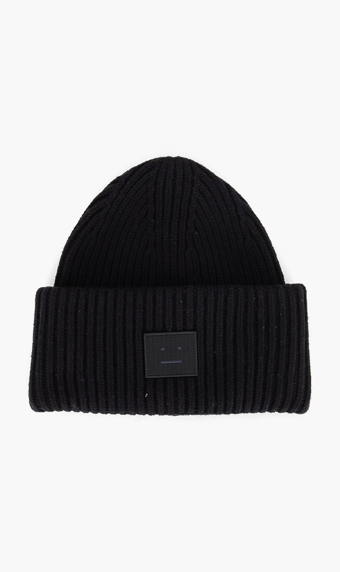 Acne Pansy N Face Ribbed Beanie