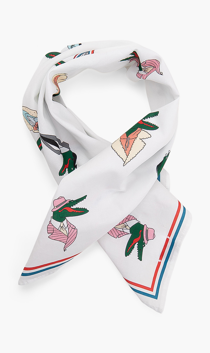 Lacoste Unisex Lacoste X Jean-michel Tixier Print Cotton Scarf