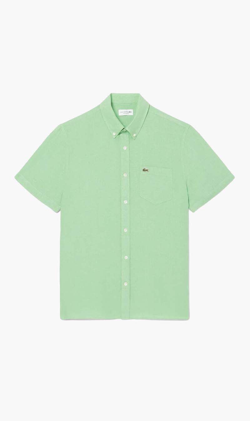Lacoste Green Short Sleeved Linen Shirt for Men
Lacoste Green Short Sleeved Linen Shirt for Men