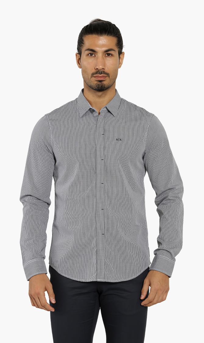 Emporio Armani Slim Fit Checked Long Sleeves Shirt