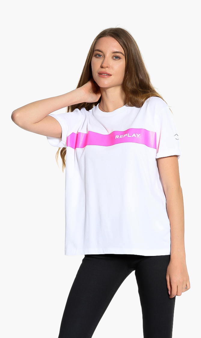 Replay Contrast Logo T-shirt