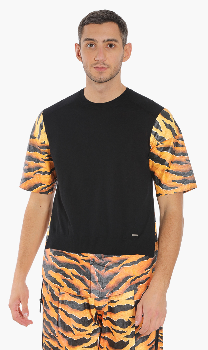Dsquared2 Tiger Print Sleeves Sweater