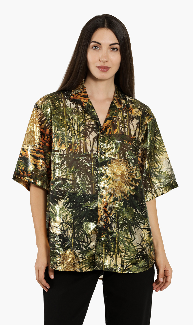 Dsquared2 Bamboo Tiger Print Shirt