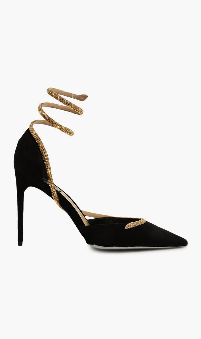 Rene Caovilla Black Cleo Embellished Satin Sandals for Women | The Deal Outlet
Rene Caovilla Black Cleo Embellished Satin Sandals for Women | The Deal Outlet