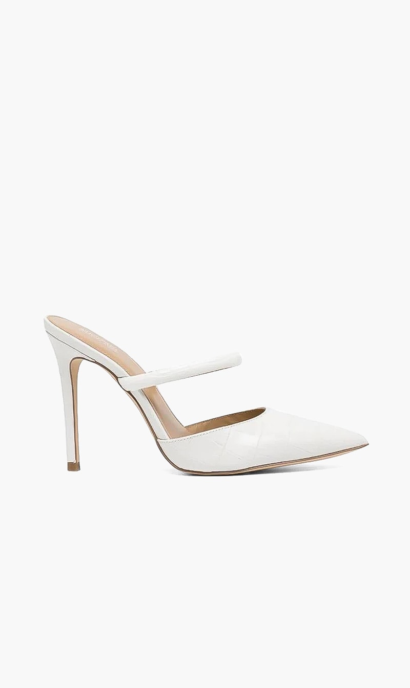 Michael Kors White Jessa Mule Pump for Women | The Deal Outlet