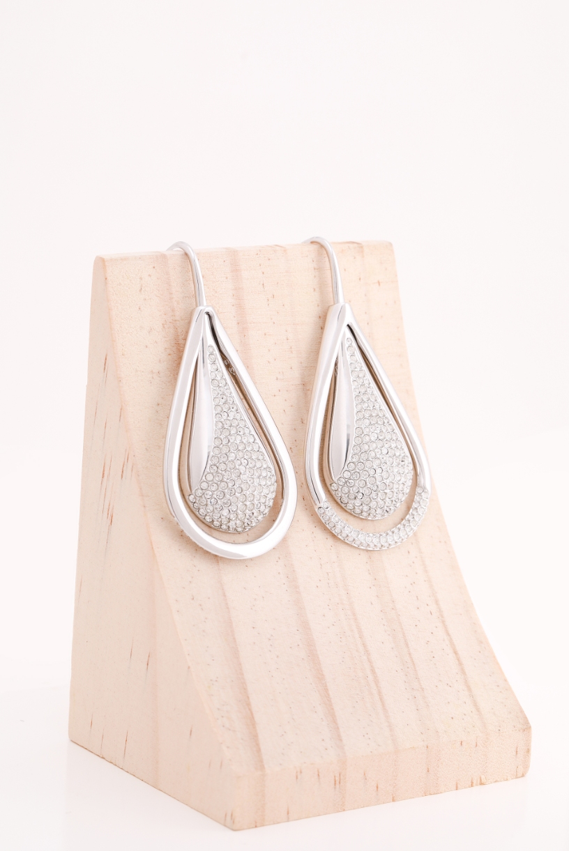 Swarovski Exact Pierced Silver Earrings