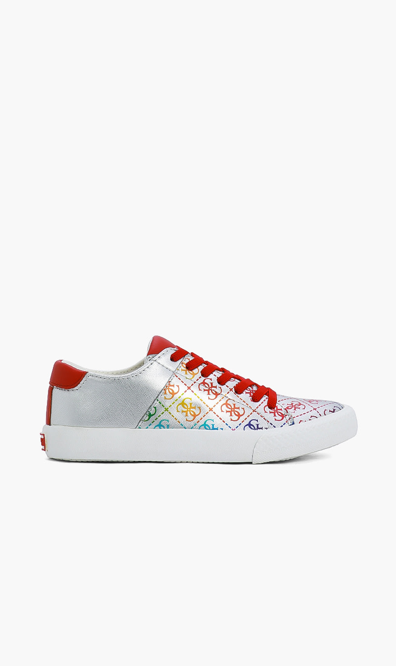 Logo Lace Up Sneakers, Red