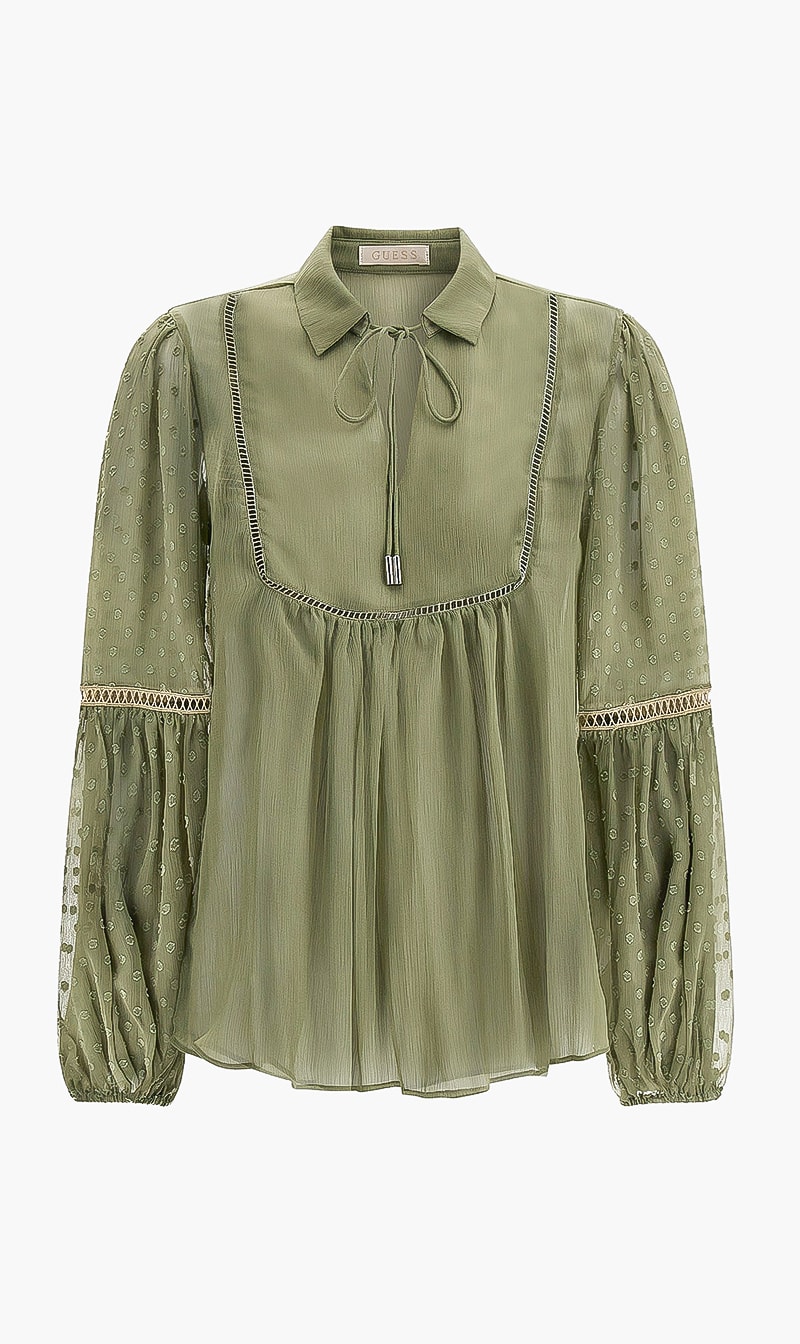 Josette Chiffon Top, Green