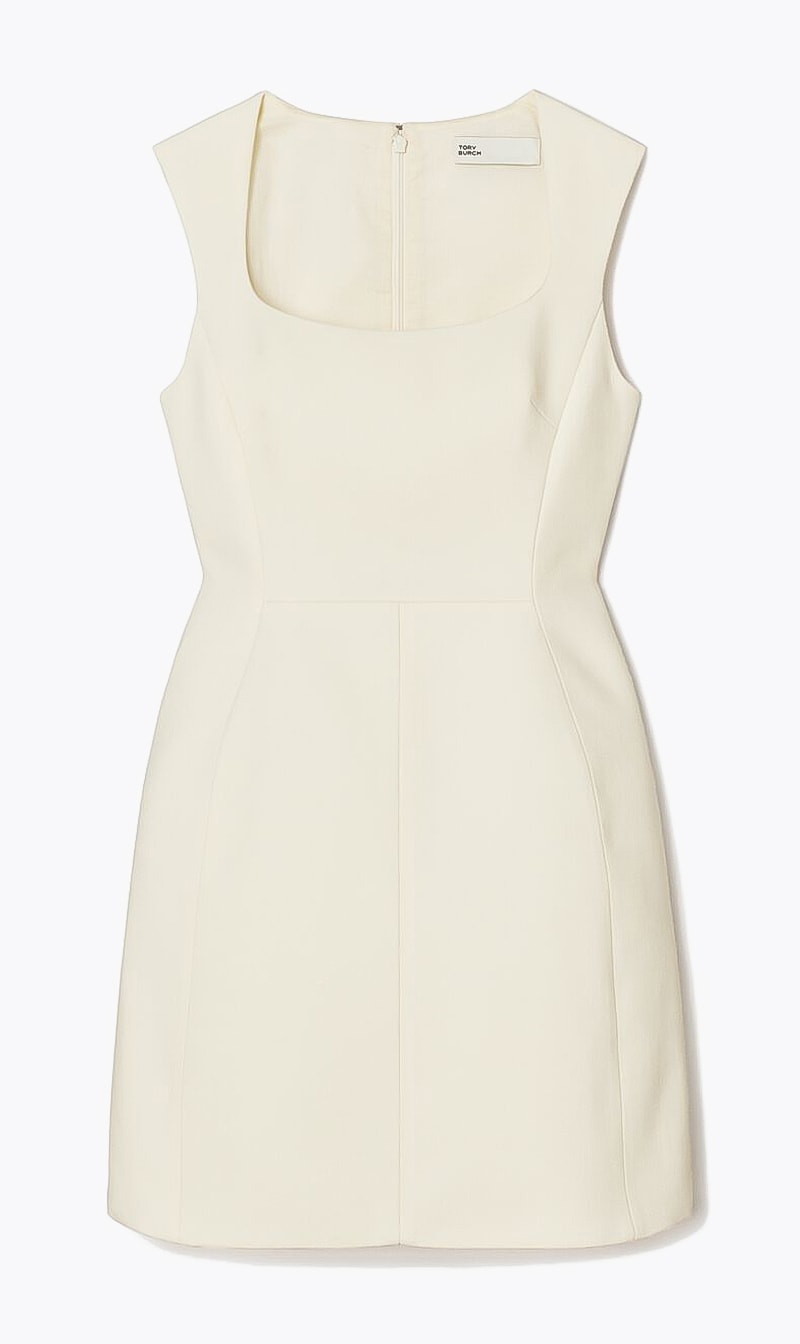 Tory Burch Beige Wool Mini Dress for Women | The Deal Outlet