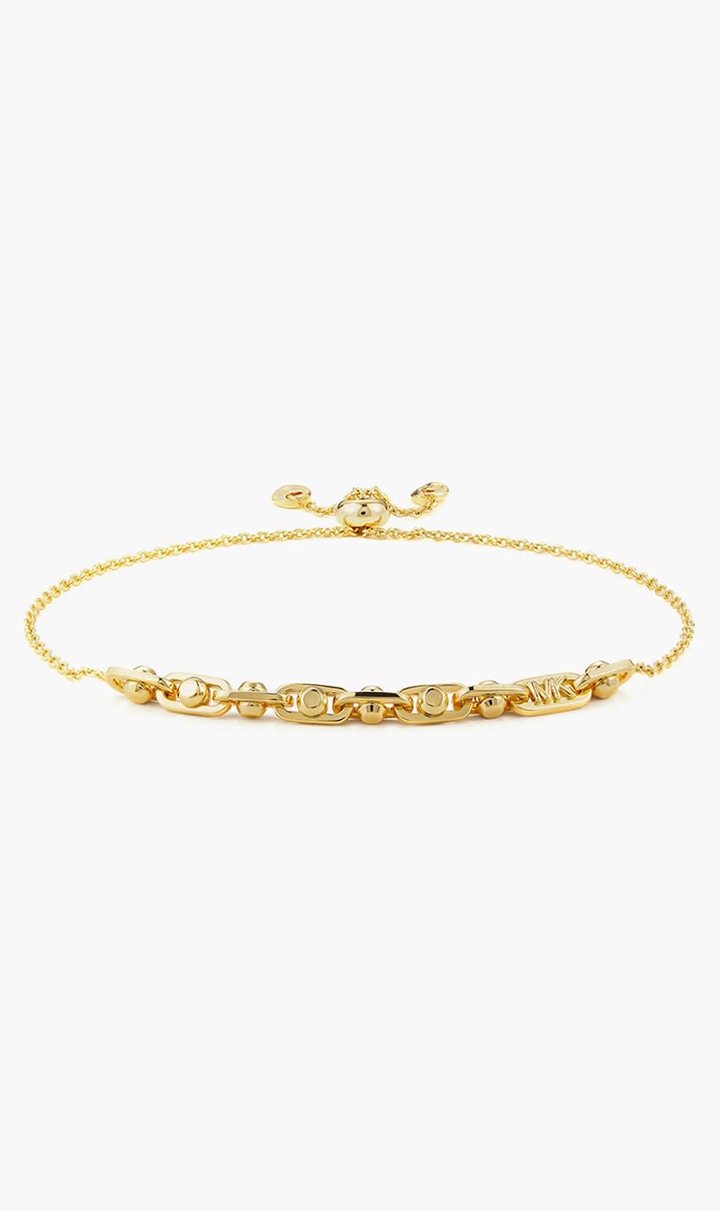 Michael Kors Gold Astor Link Slider Bracelet Gold Sterling for Women | The Deal Outlet 
Michael Kors Gold Astor Link Slider Bracelet Gold Sterling for Women | The Deal Outlet