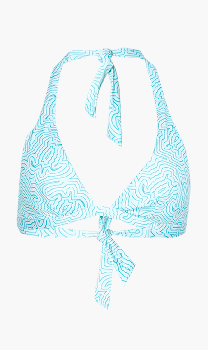 Vilebrequin Fleche Printed Halter Bikini Top