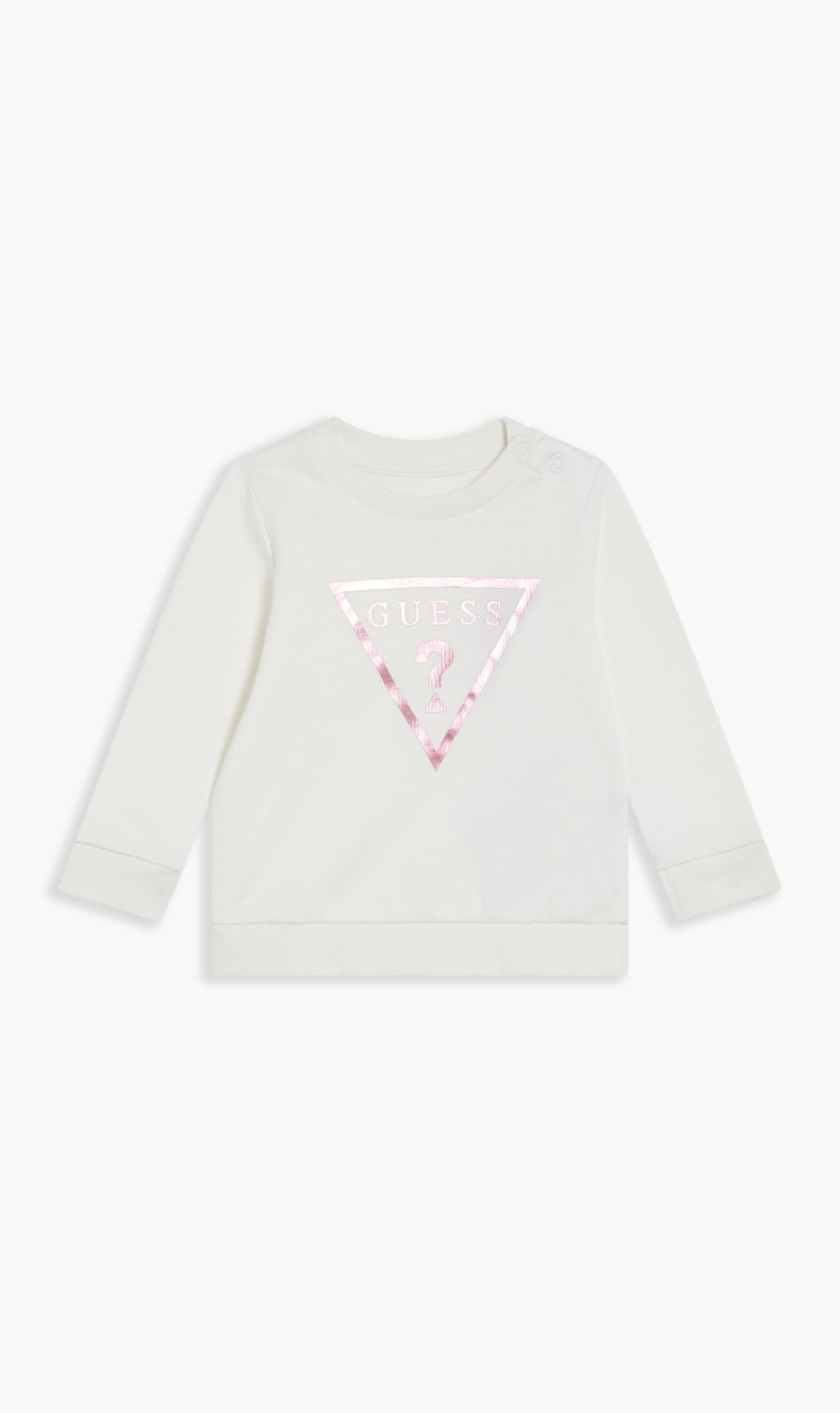Guess Beige Crew Neck Active Top for Girls | The Deal Outlet