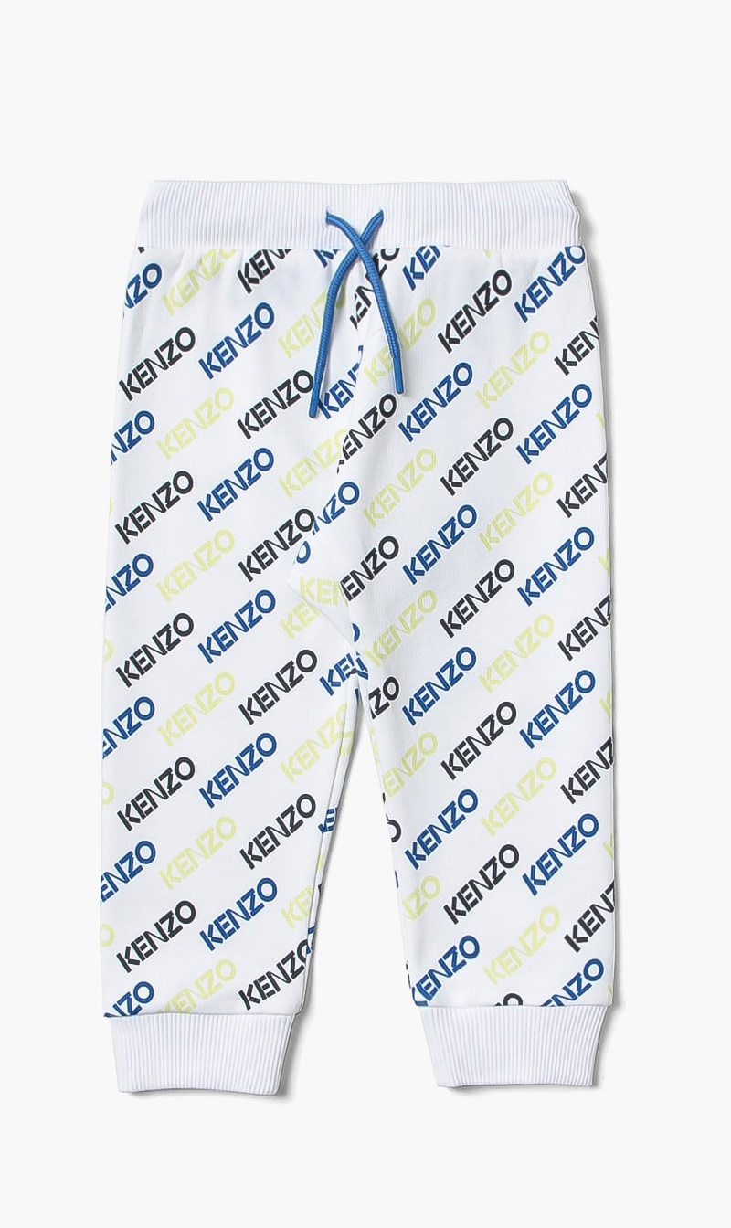 All Over Printed Track Pant, White