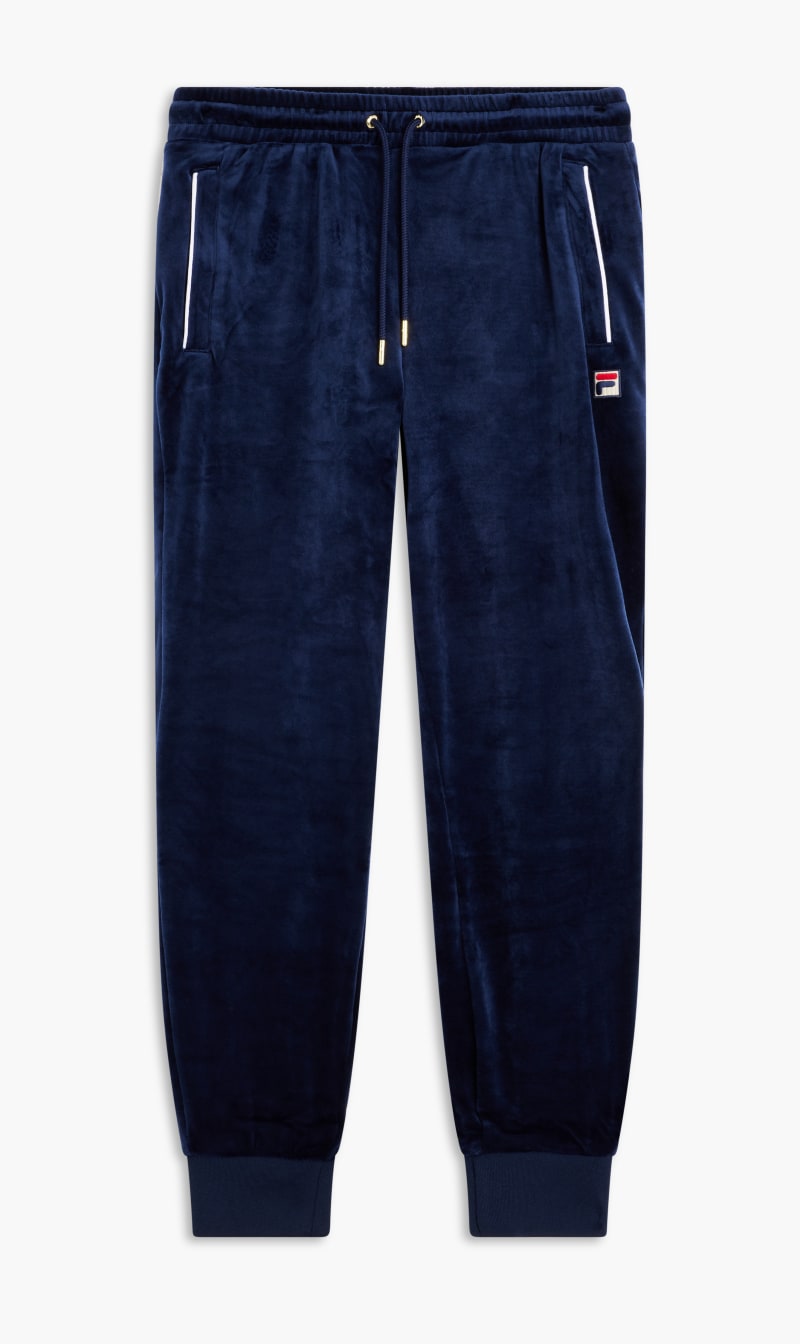 Vel Trk Pant With Cntrst Piping Gld Trims Peacoat/white, Blue