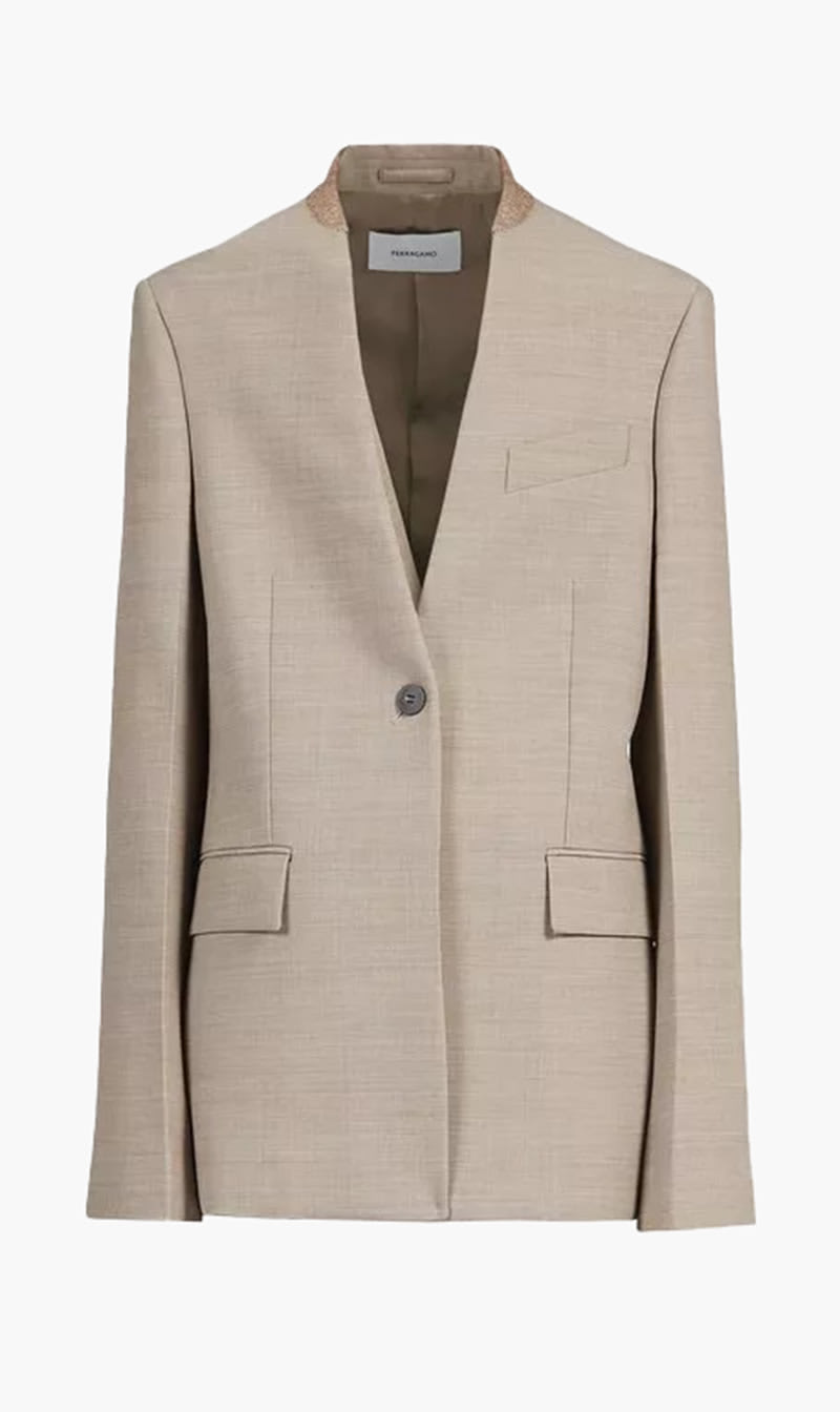 Salvatore Ferragamo Beige Wool Double Natte'jacket for Women | The Deal Outlet
Salvatore Ferragamo Beige Wool Double Natte'jacket for Women | The Deal Outlet
