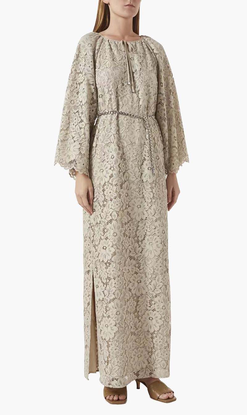 Michael Kors Brown Floral Lace V Neck Kaftan for Women
Michael Kors Brown Floral Lace V Neck Kaftan for Women