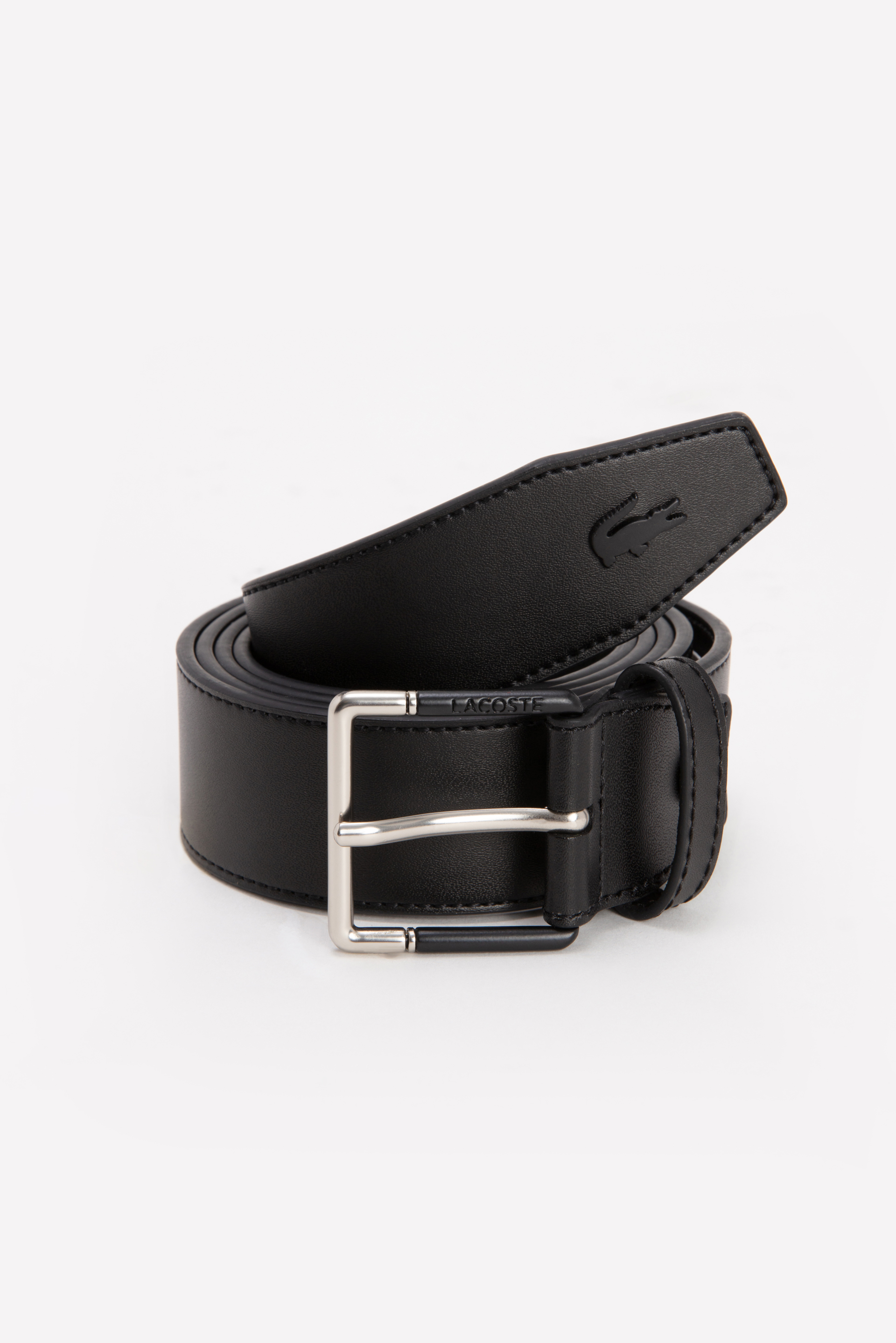 Lacoste Engraved Tongue Buckle Leather Belt