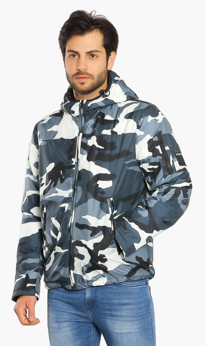Replay Camouflage Quilted Jacket