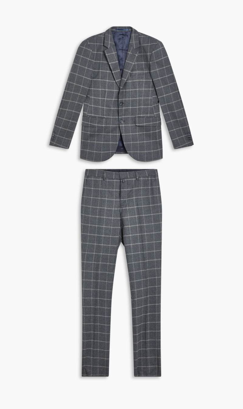 Hackett London Grey Hackett Stretch Flan Wpane Ot for Men | The Deal Outlet
