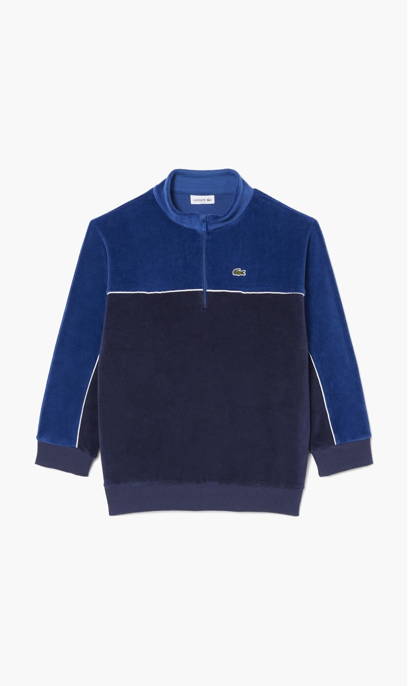 Lacoste Blue Zipped Velvet Color Block Sweatshirt for Boys
Lacoste Blue Zipped Velvet Color Block Sweatshirt for Boys