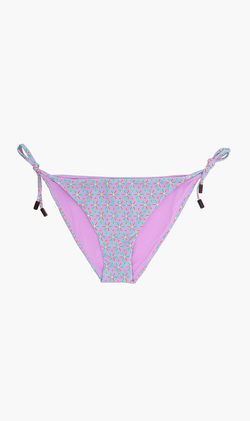 Roses Printed Bikini Bottom, Purple
