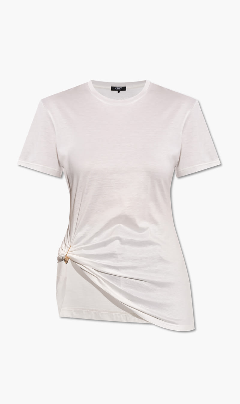 Versace White T Shirt Versace Logo Silk Yd Cotton Mix Jersey for Women
Versace White T Shirt Versace Logo Silk Yd Cotton Mix Jersey for Women