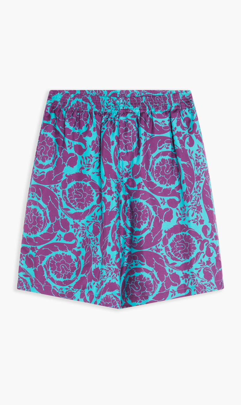 Versace Purple Shorts Silk Twill Ao Fs Barocco for Men | The Deal Outlet
