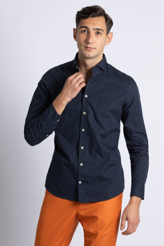 Hackett London Printed Slim Fit Long Sleeves Shirt