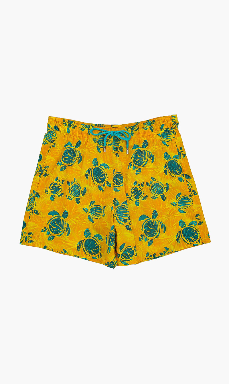 Turtle Print Shorts, Yellow