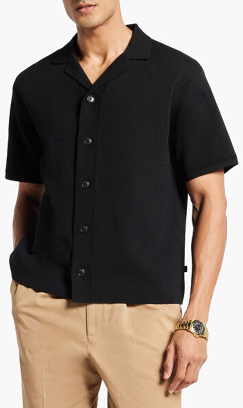 Michael Kors Black Double Knit Shirt for Men
Michael Kors Black Double Knit Shirt for Men