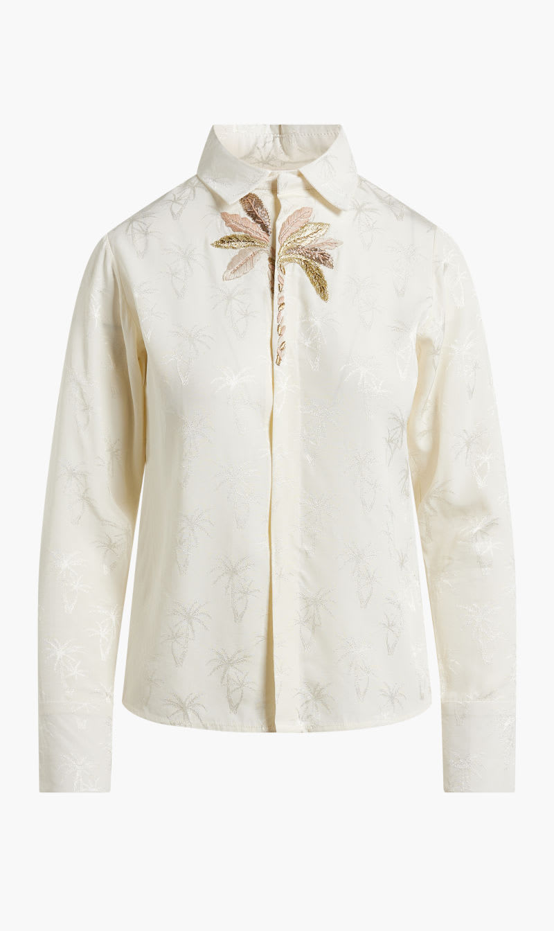 Shatha Essa White Off-white Palm Tree Embroidered Shirt for Women | The Deal Outlet
Shatha Essa White Off-white Palm Tree Embroidered Shirt for Women | The Deal Outlet