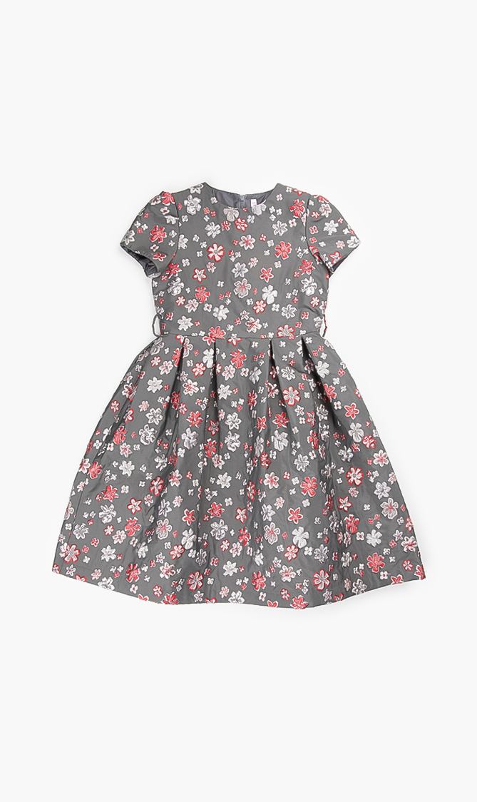 Il Gufo Brocade Flower Design Dress