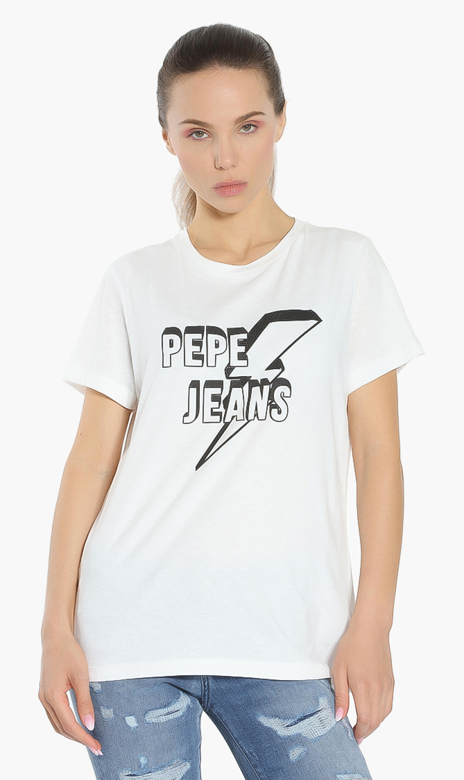 PEPE JEANS Clover Logo Print T-shirt