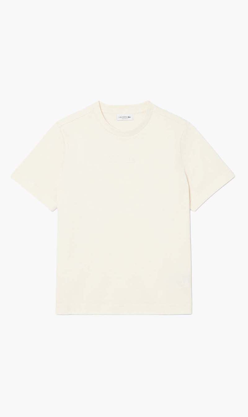 Lacoste White Print Cotton T-shirt for Women
Lacoste White Print Cotton T-shirt for Women